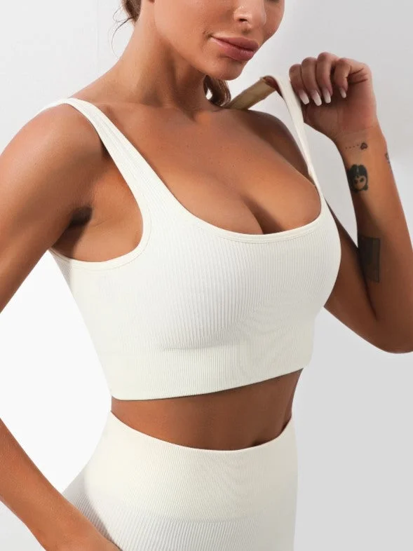 Members Only High-strength Push-up Sports Bra White