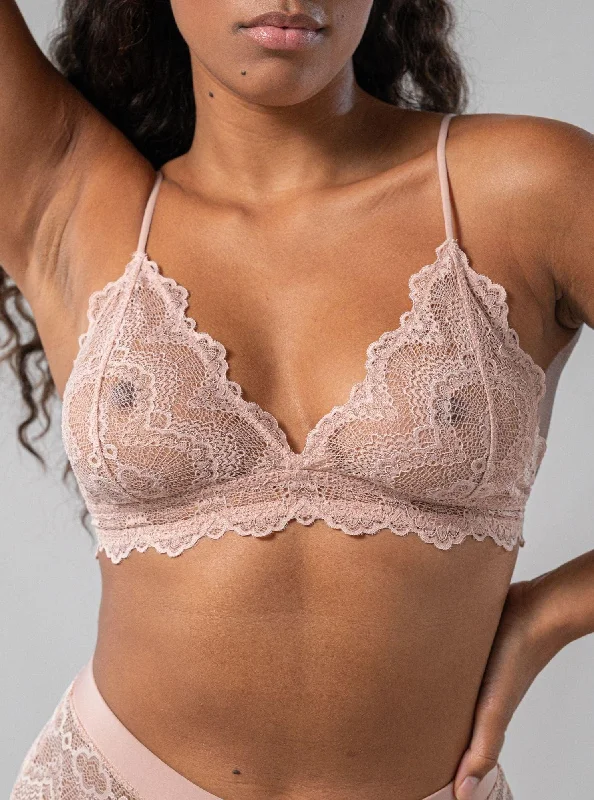 Now or Never Lace Triangle Bralette 001 - Naked