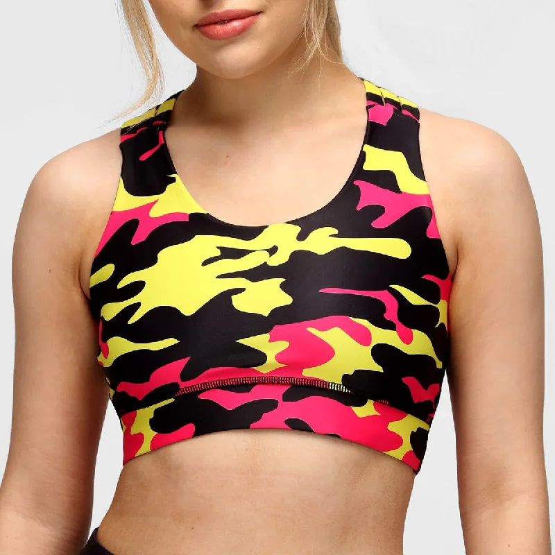 LLHM Landmarks Camo Cross Back Bra