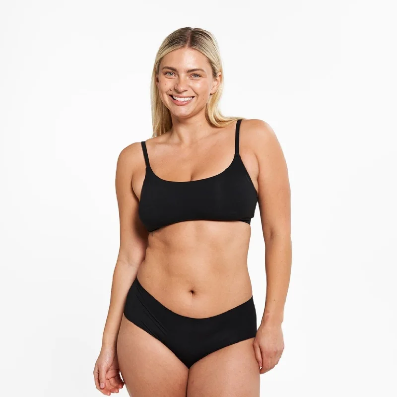 Limited Availability Mid-Rise Bikini - Seamless Eco 2.0 - Black (PREORDER)