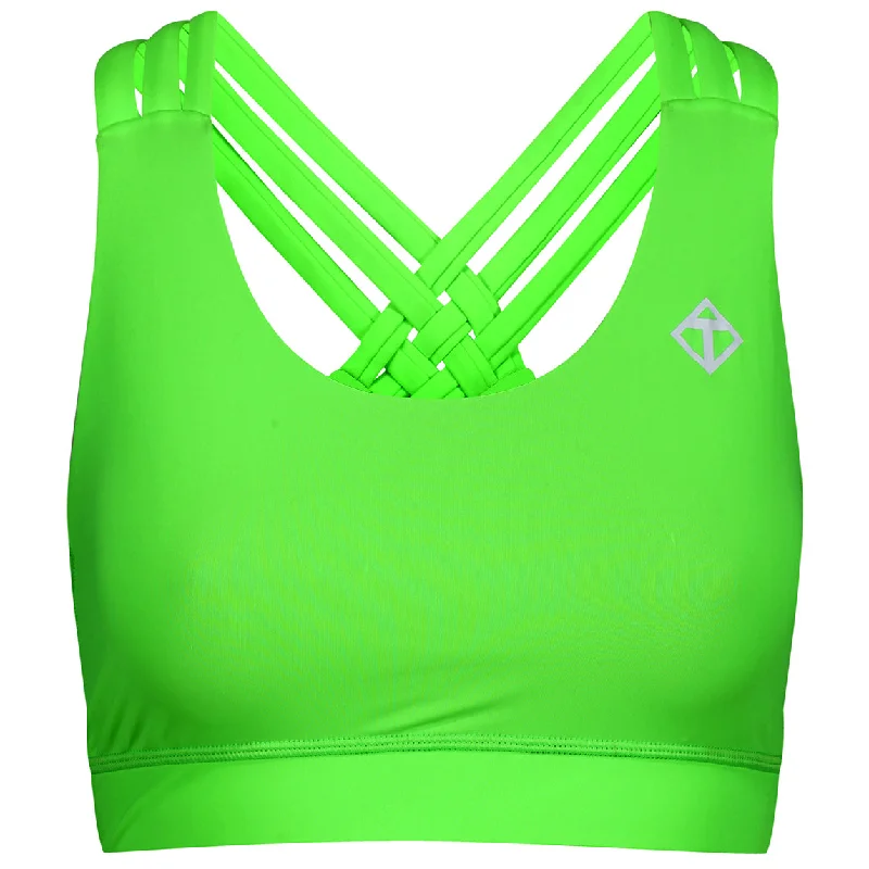 Buy Now Neon Lime Cross Back Bra