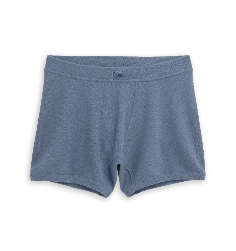 Massive Deals Organic Cotton Rib 4.5" Trunks - Blue Haze