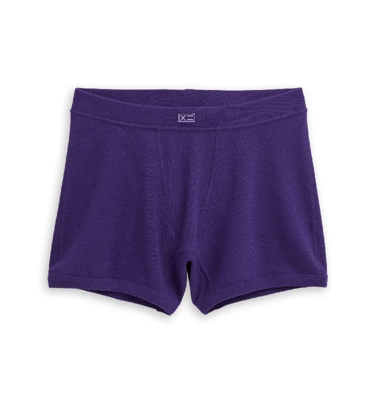 New Markdowns Organic Cotton Rib 4.5" Trunks - Ghostly Grape