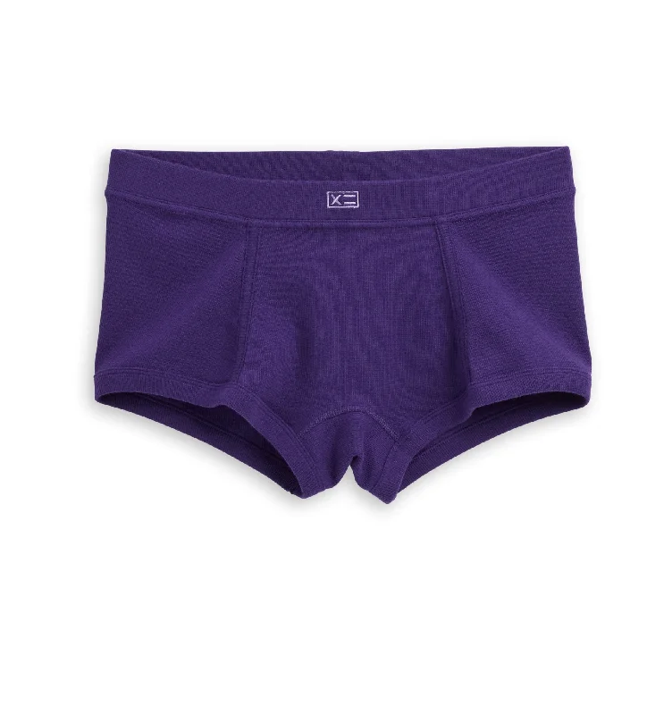 New Deals Organic Cotton Rib Boy Shorts - Ghostly Grape