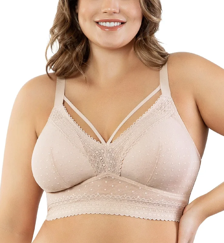 Weekend Specials Just for You Parfait Mia Dot Wire-Free Padded Mesh Bralette (P6011) - Cameo Rose