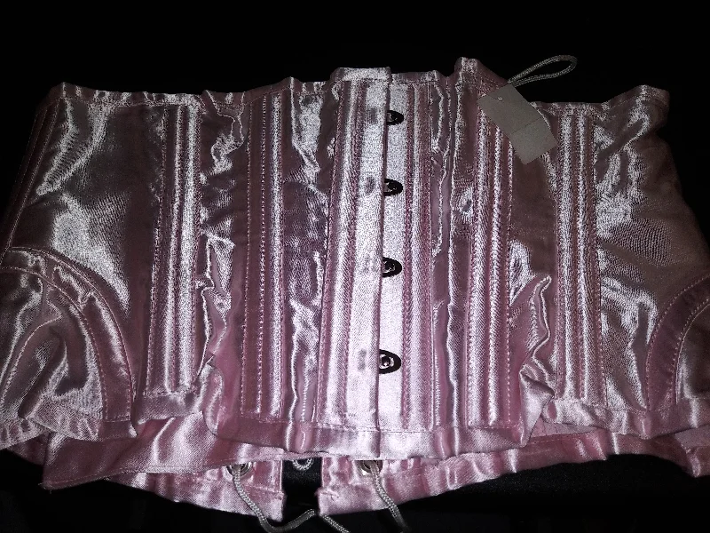 Extra Savings PINK SATIN UNDERBUST CORSET