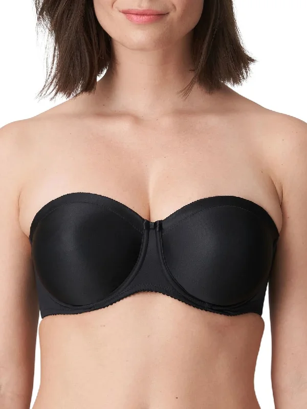 Weekend Deal Satin Non Padded Strapless Bra - Black