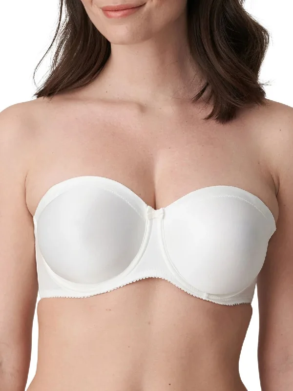 TIME-Limited Offer Satin Non Padded Strapless Bra - Natural