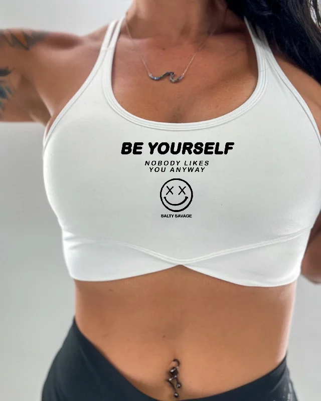 Salty Savage Ladies "Be Yourself” V Cut Sports Bra