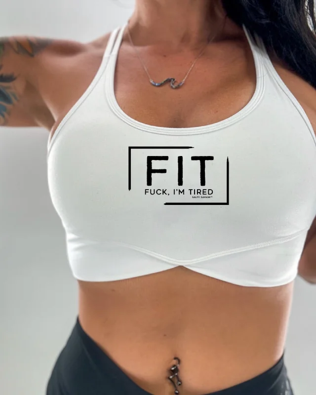 Weekend Deals That Impress Salty Savage Ladies "FIT Fuck, I’m Tired” V Cut Sports Bra Weekend Deals That Impress Salty Savage Ladies "FIT Fuck, I’m Tired” V Cut Sports Bra