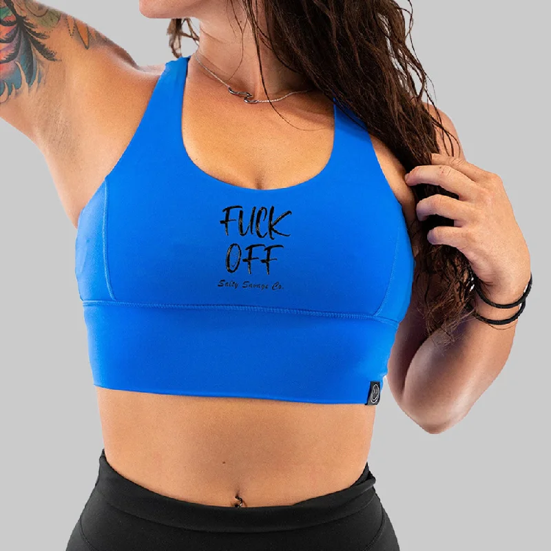 Salty Savage Ladies "Fuck Off" X Back Sports Bra | Cocoa Beach Performance