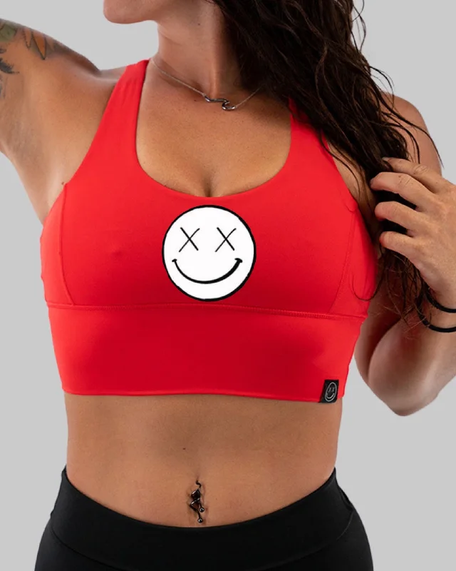 Salty Savage Ladies "OG Basic Smile" X Back Longlne Sports Bra | Cocoa Beach Performance