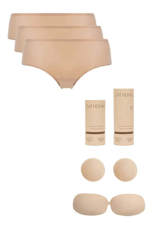 Savings Alert Softstretch Seamless Brief 3 Pack and Gatherall Gift Set