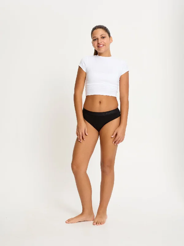 Crazy Savings Teen Hipster Bikini Moderate-Heavy Black