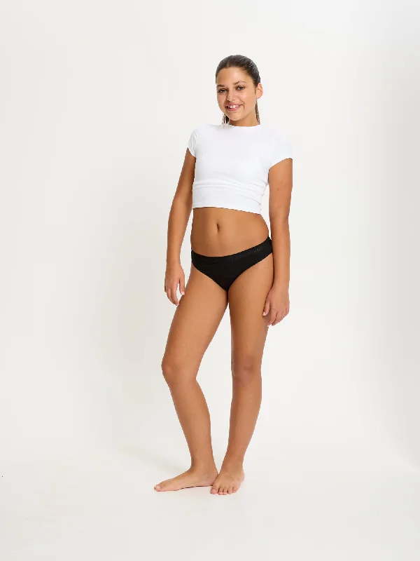 Stock Up Teen Hipster Bikini Super-Overnight Black