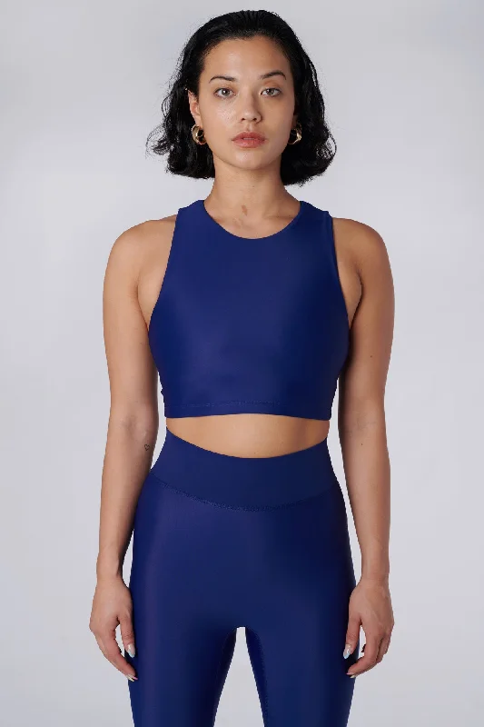 Weekend Savings Extravaganza Tula High Neck Racer Back Crop Top | Recycled Nylon | Royal Weekend Savings Extravaganza Tula High Neck Racer Back Crop Top | Recycled Nylon | Royal