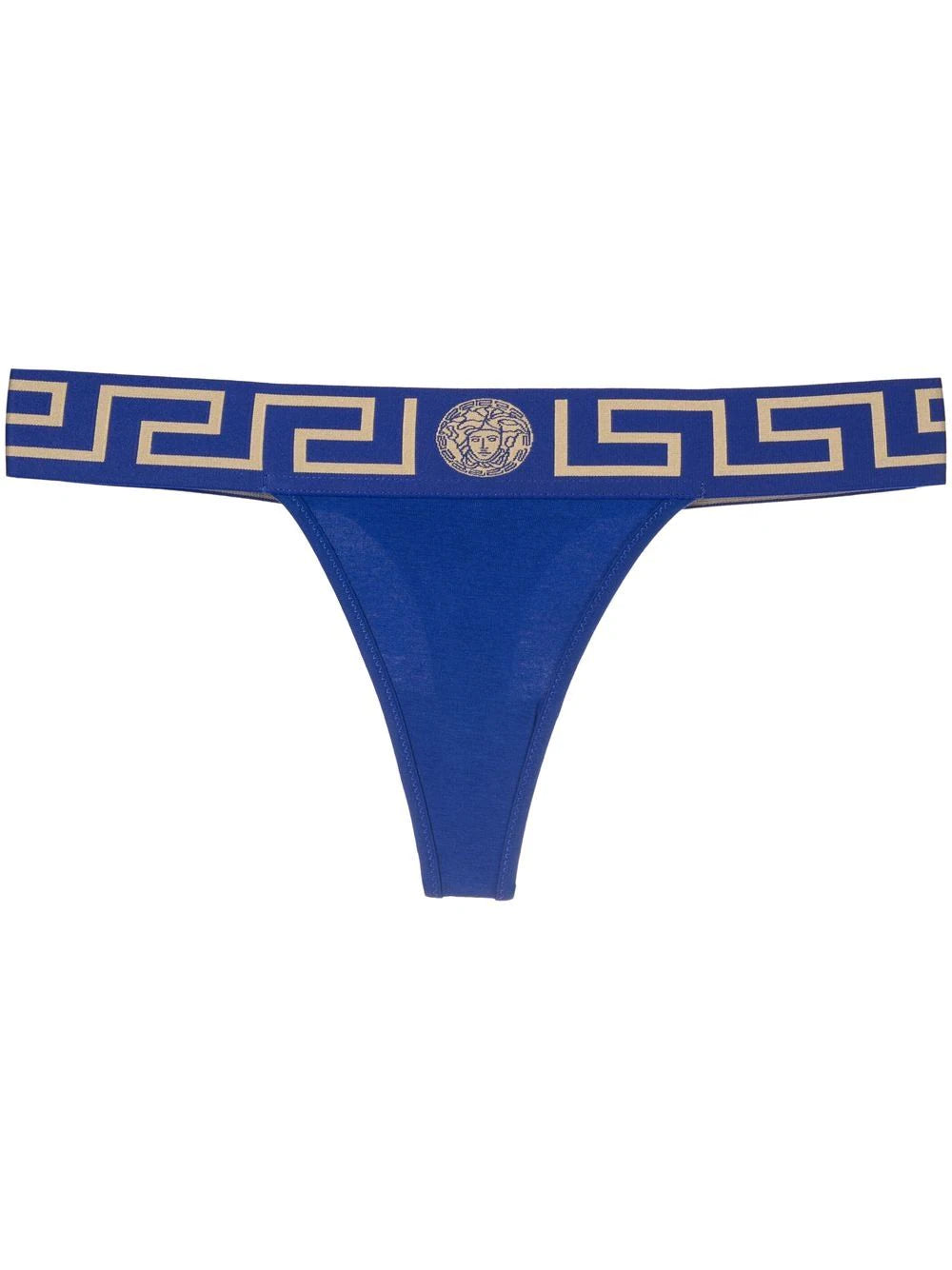 Price Meltdown Versace Blue Greek Key Thong
