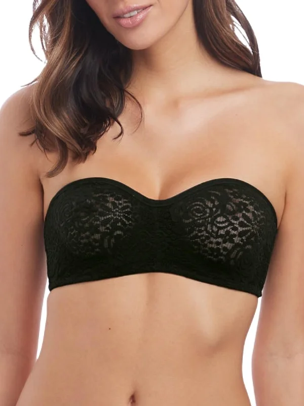 Super Sale Halo Lace Strapless Bra - Black
