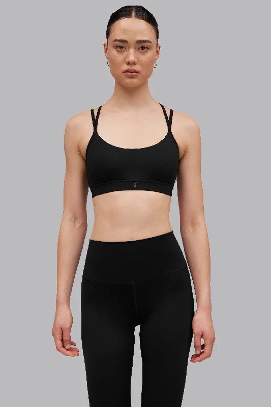 V_SCULPT STRAPPY SPORTS BRA - Black