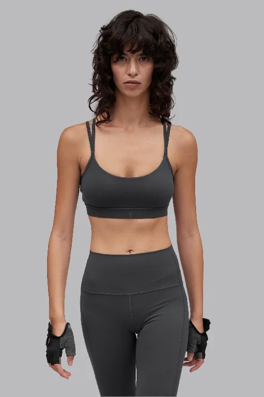 Great Deals V_SCULPT STRAPPY SPORTS BRA - Dark Gray