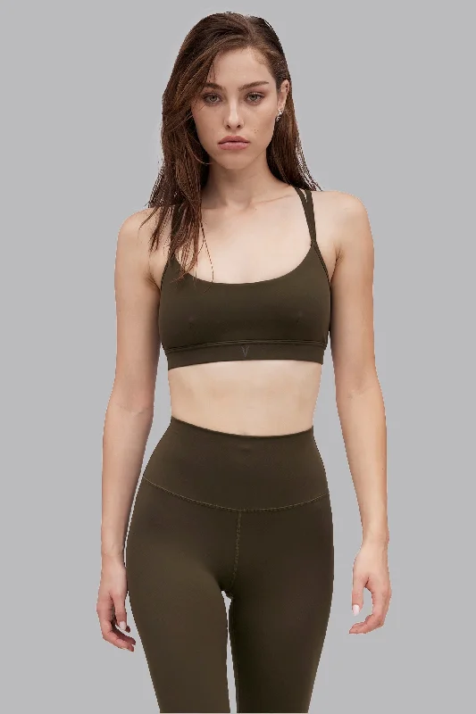 Take Advantage V_SCULPT STRAPPY SPORTS BRA - Khaki
